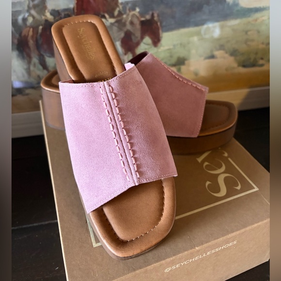Seychelles Made For Me Mauve/ Pink Suede Women's Sandals Size 7 NWT